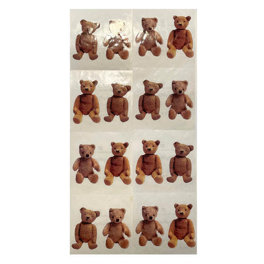 Paper House: Photoreal Brown Teddy Bear Stickers - 8 pcs