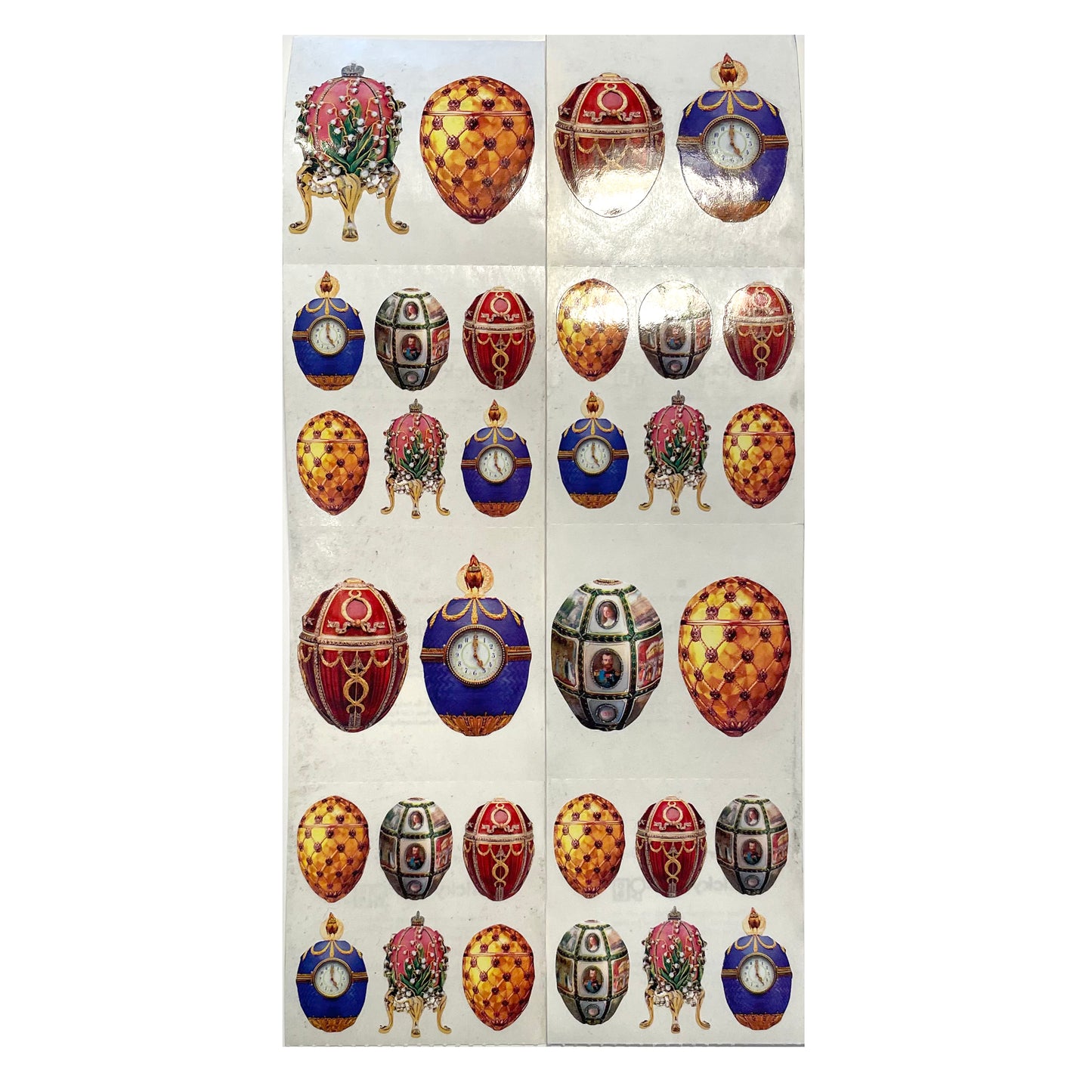 Paper House: Photoreal Cloisonné Metal Painted Eggs Stickers - 8 pcs