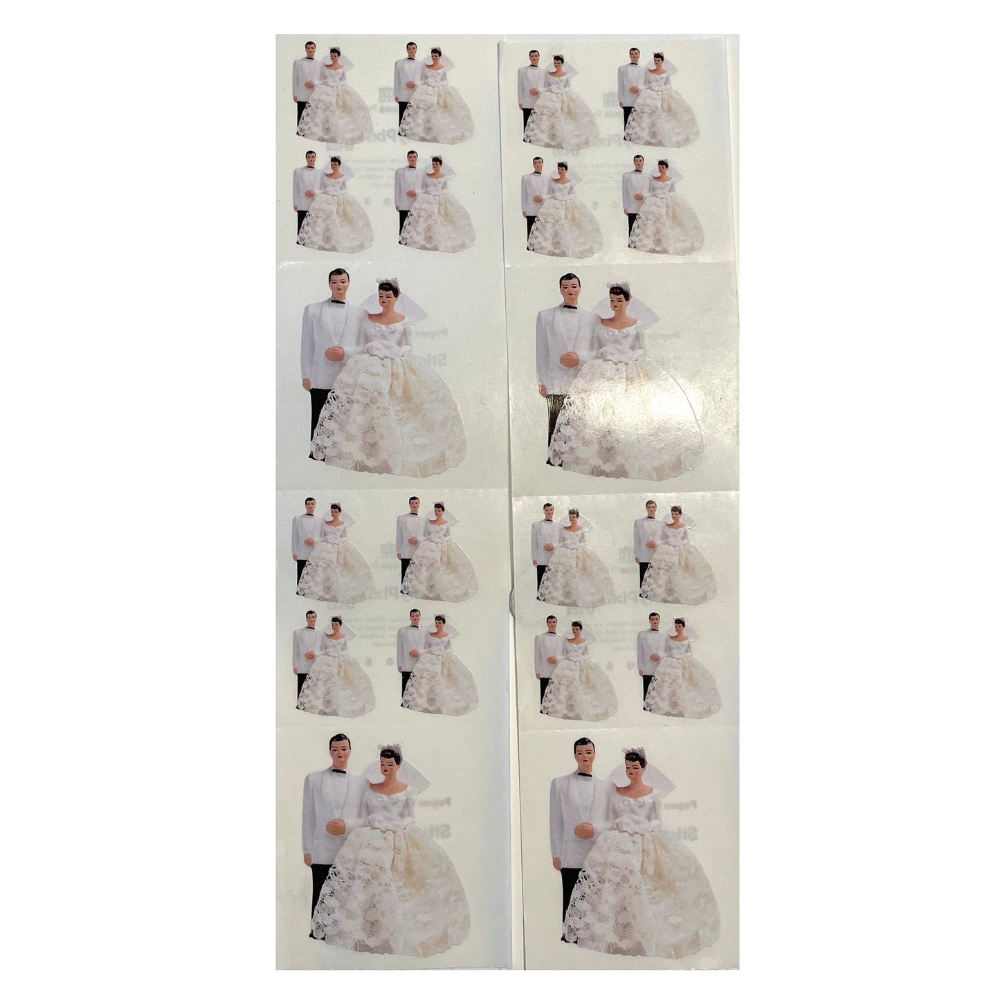 Paper House: Photoreal Wedding Cake bride Topper stickers