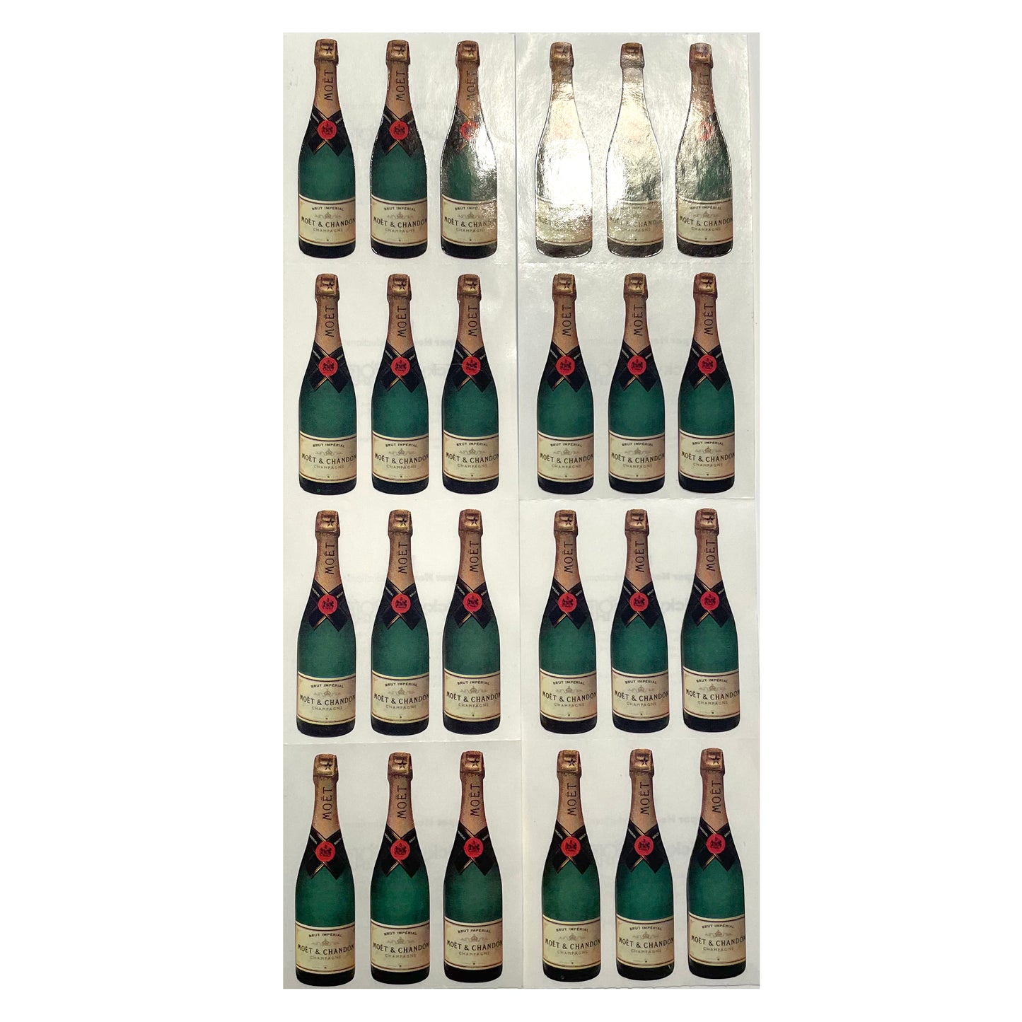 Paper House: Photoreal Champagne Bottles Stickers - 8 pcs