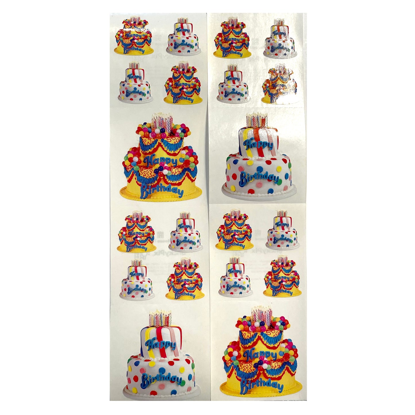 Paper House: Photoreal Birthday Cake Stickers - 8 pcs