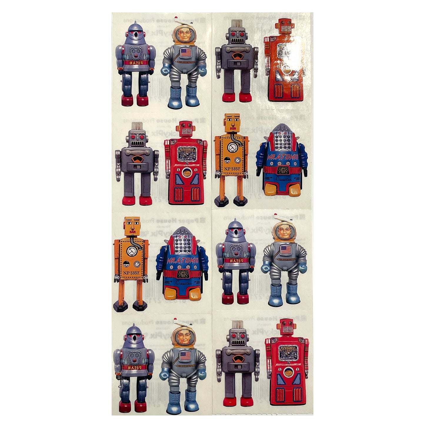 Paper House: Photoreal Metal Toy Robots stickers