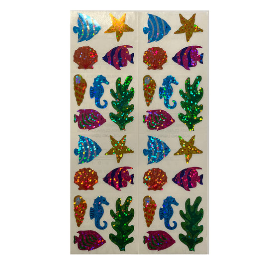 HAMBLY: Starfish, Seaweed, Seashell and Fish glitter stickers