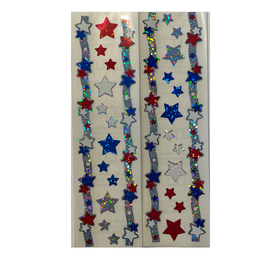 HAMBLY: Stars and Stripes Strips glitter stickers