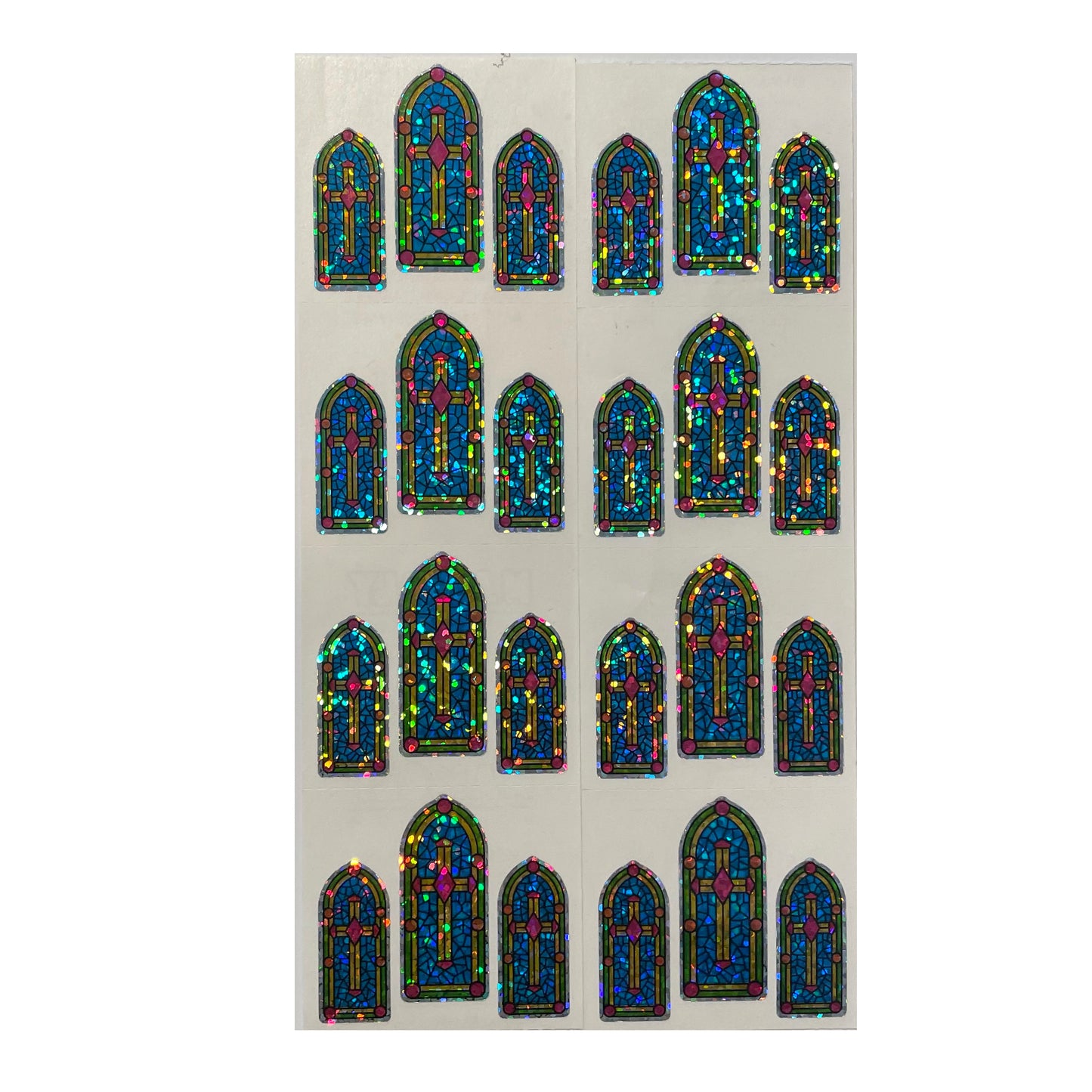 HAMBLY: Church Stained Glass Window glitter stickers