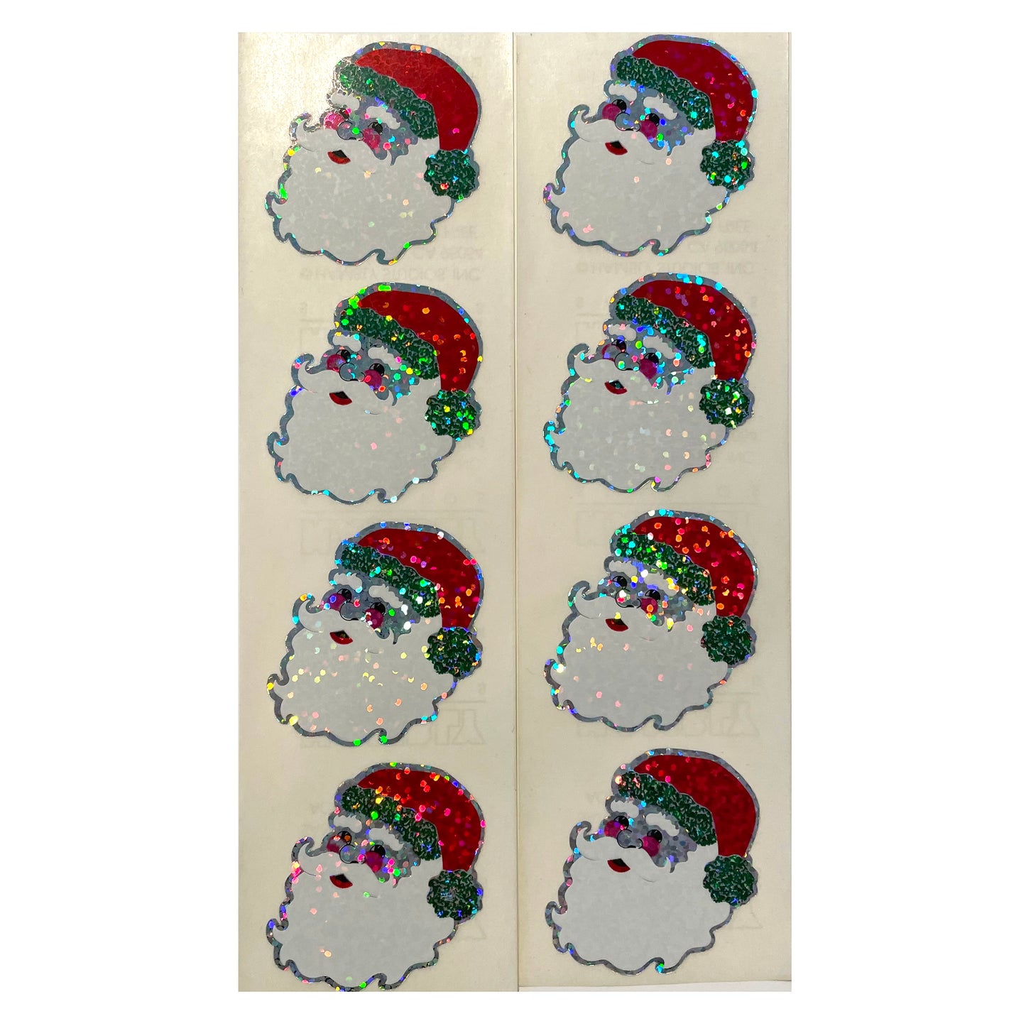 HAMBLY: Santa Head glitter stickers *RARE*