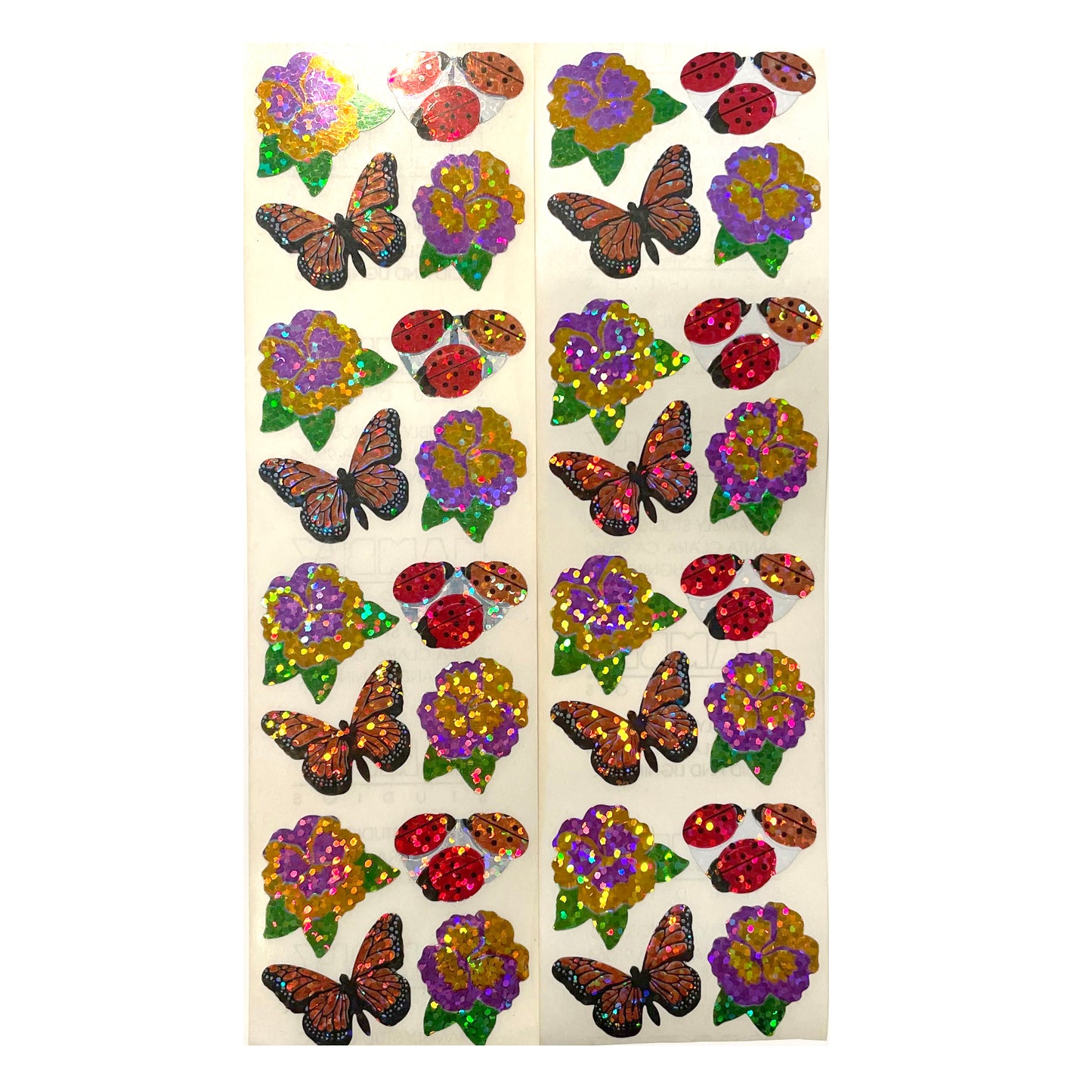 HAMBLY: Flower butterfly, lady bug glitter stickers