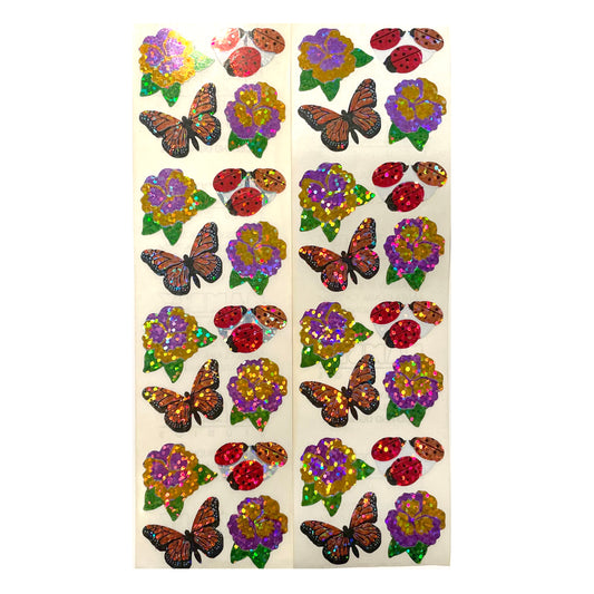 HAMBLY: Flower butterfly, lady bug glitter stickers