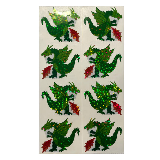 HAMBLY: Magical Fire Dragon glitter stickers *RARE*