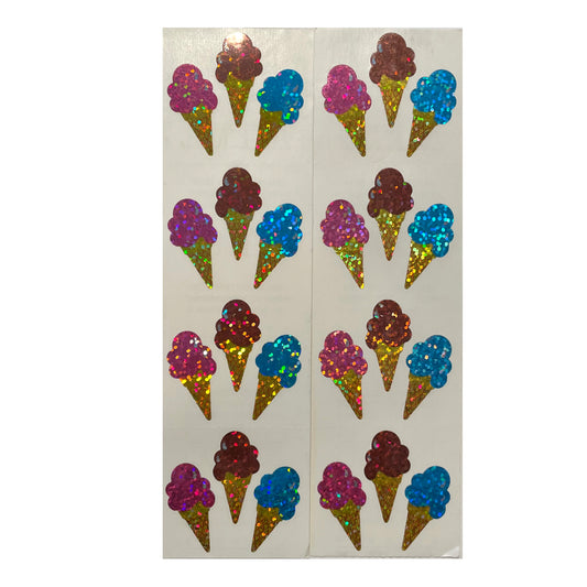HAMBLY: Ice Cream Cone glitter stickers