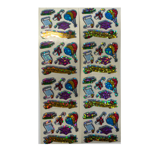 HAMBLY: Graduation with Balloons glitter stickers