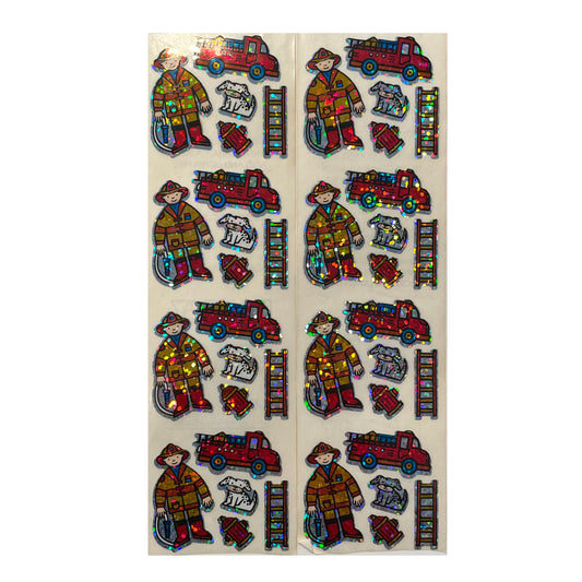 HAMBLY: Fireman glitter stickers