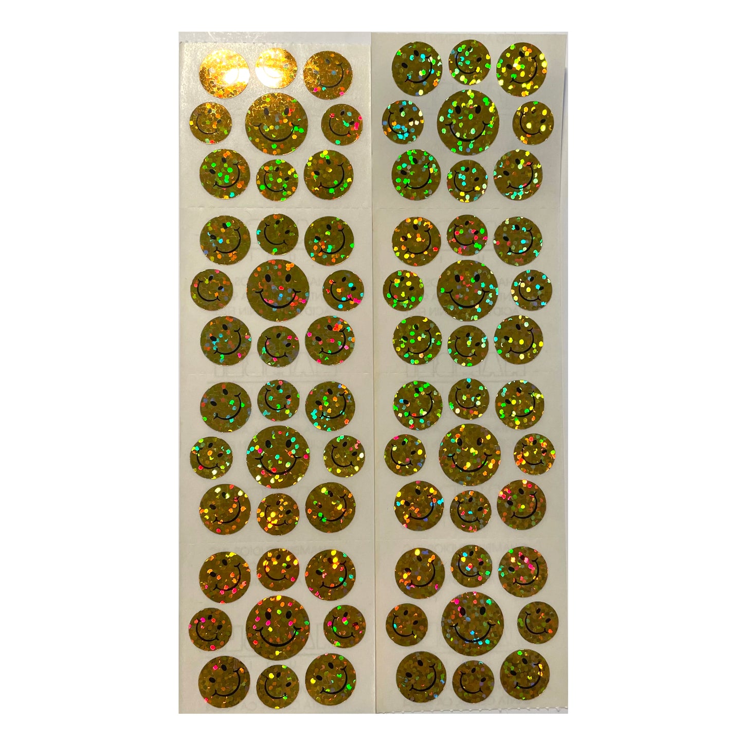 HAMBLY: Mini Gold Smiley Face glitter stickers