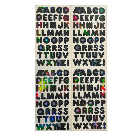 HAMBLY: ABC's black glitter stickers