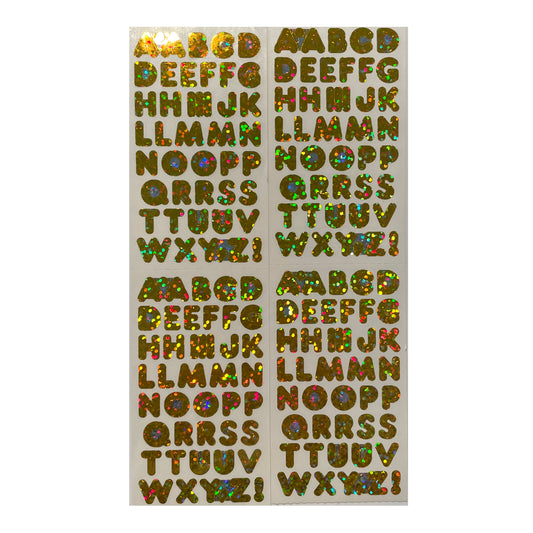 HAMBLY: ABC's in GOLD glitter stickers