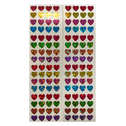 HAMBLY: Micro Multicolor Hearts glitter stickers