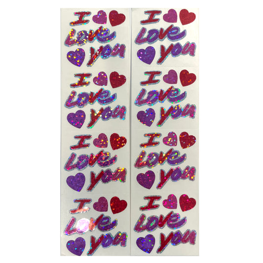 HAMBLY: I Love You glitter stickers