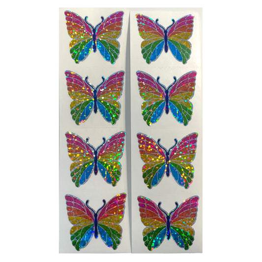 HAMBLY: Rainbow Butterfly glitter stickers *RARE*