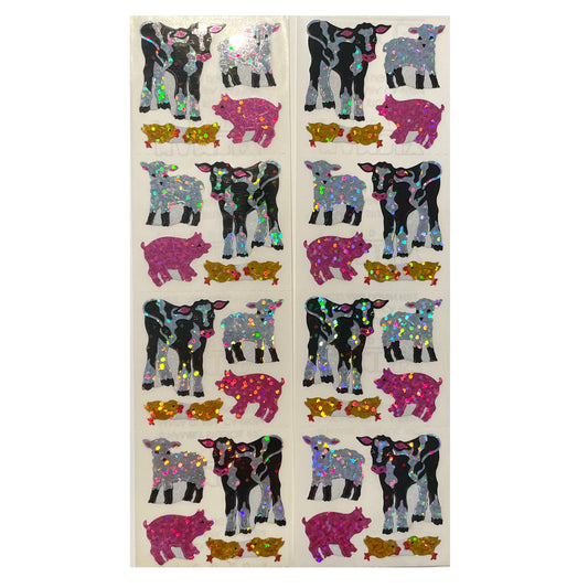 HAMBLY: Farm Animal glitter stickers *RARE*