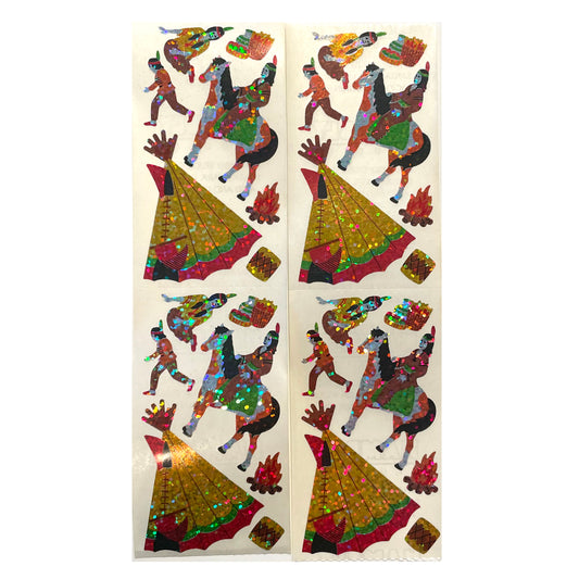 HAMBLY: Tee Pee, Indian and Horse glitter stickers