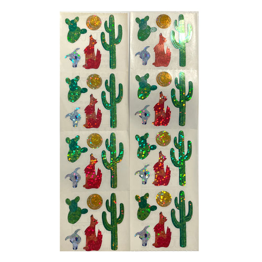 HAMBLY: Coyote, Cactus and Moon glitter stickers