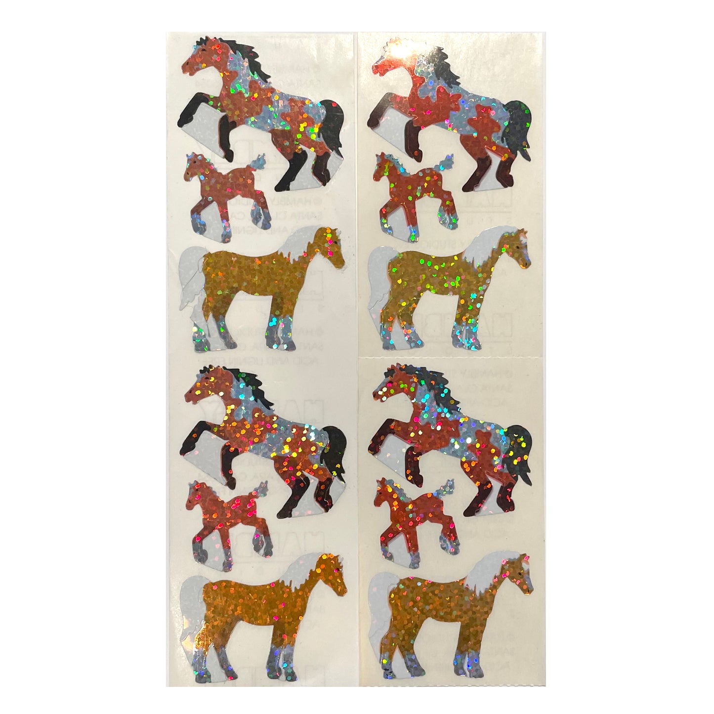 HAMBLY: Horse with Pony glitter stickers