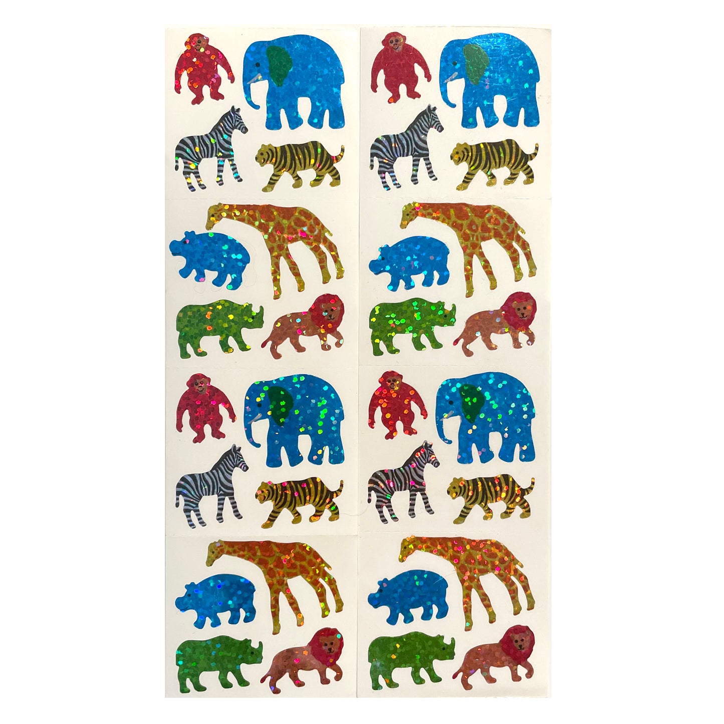 HAMBLY: Mini Multicolor Zoo Animal glitter stickers