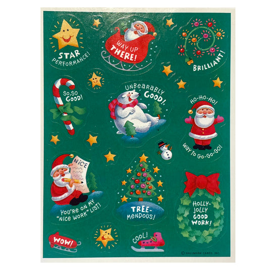 Hallmark: Christmas Santa and Gold Star Sayings