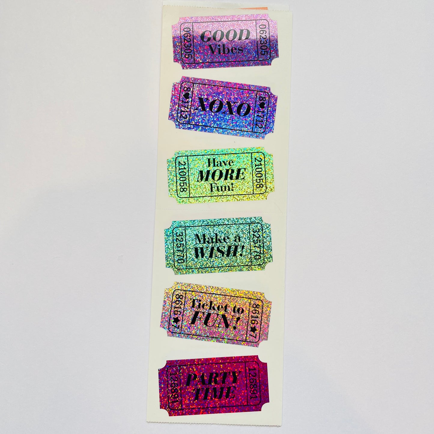 Mrs. Grossman's: Fun Tickets Sticker - Glitter Pastel