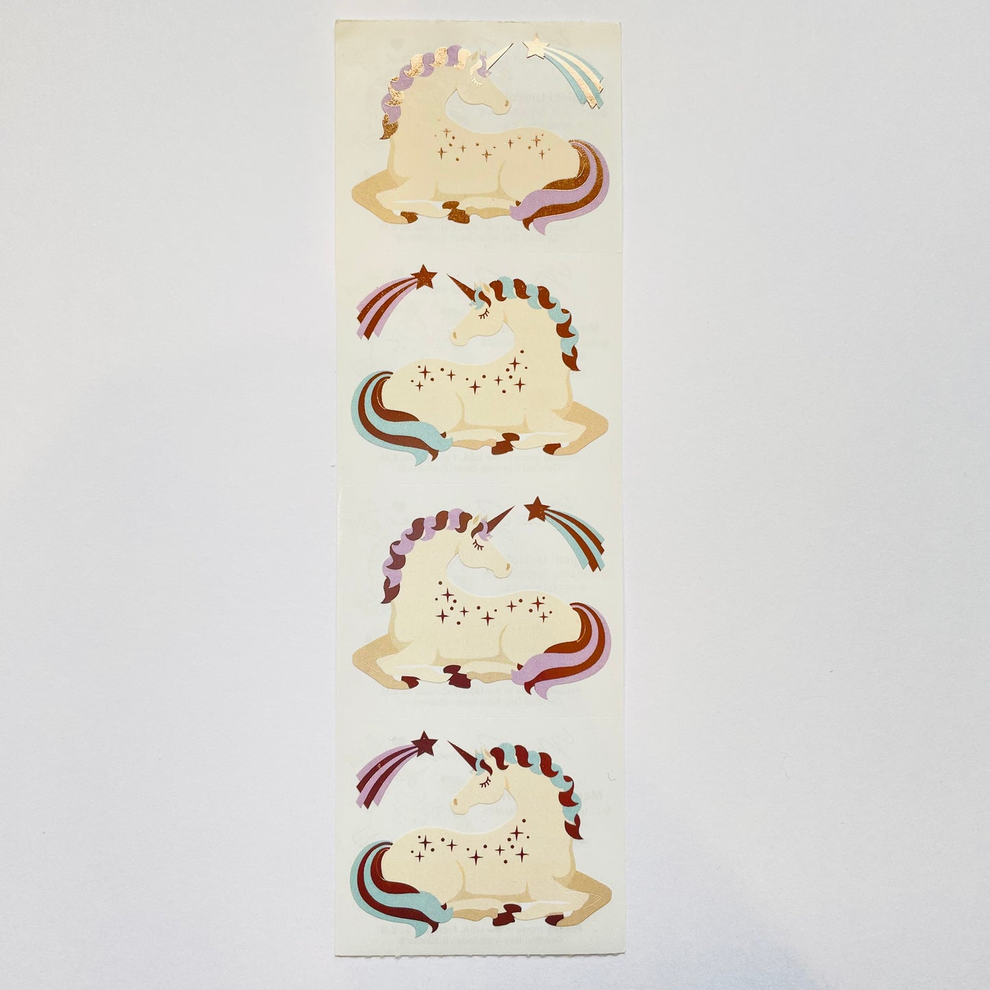 Mrs. Grossman's: Magical White Unicorn Stickers - Rose Gold Foil
