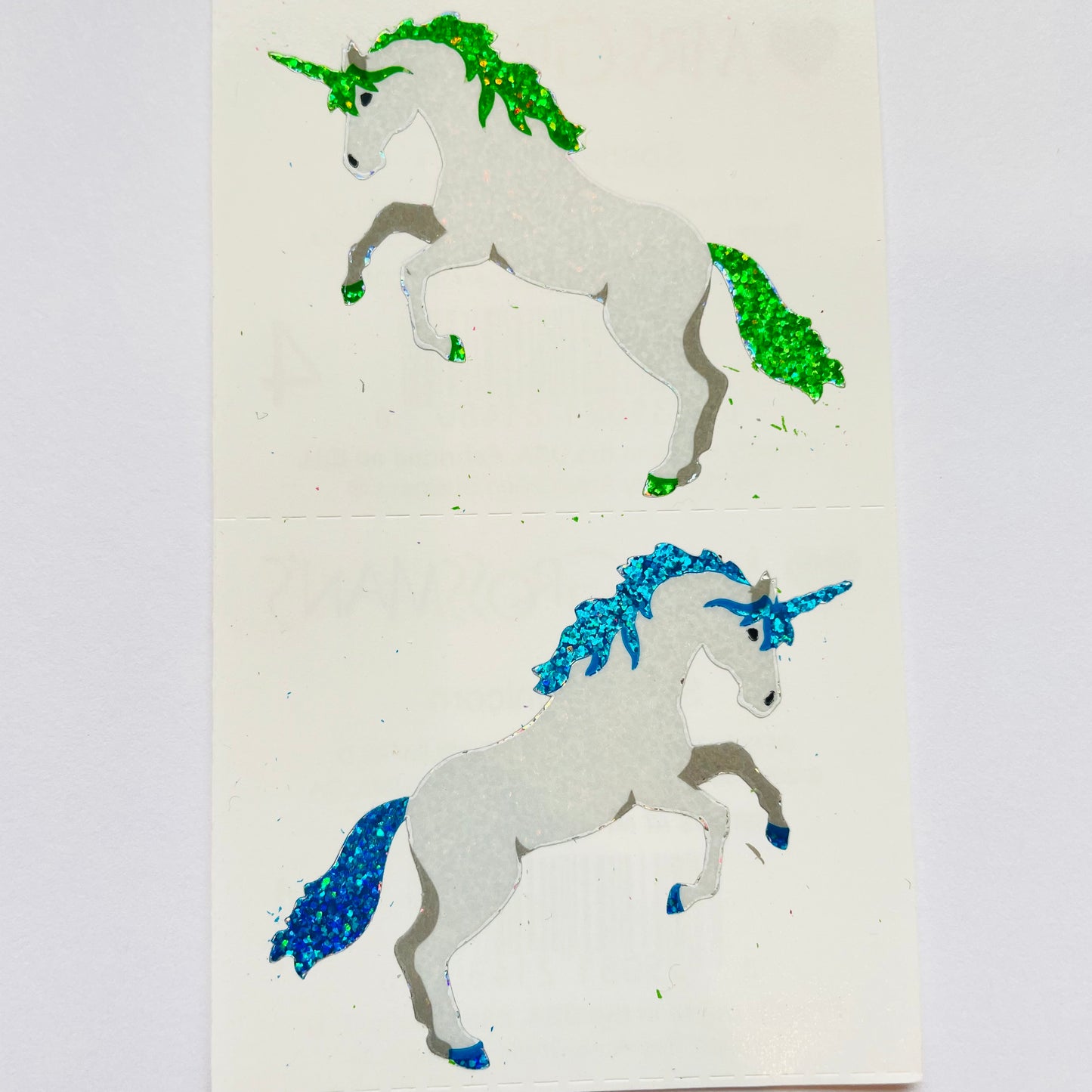 Mrs. Grossman's: Sparkle Unicorn Sticker - Four White