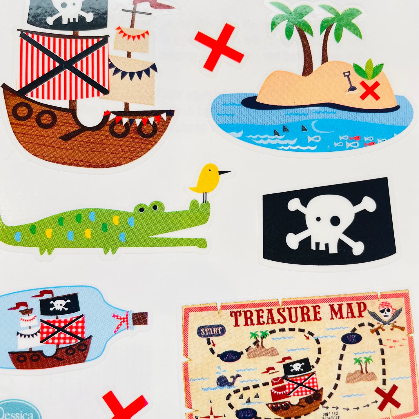 Mrs. Grossman's: Jessica Flick Ahoy Pirates Stickers 4 x 6