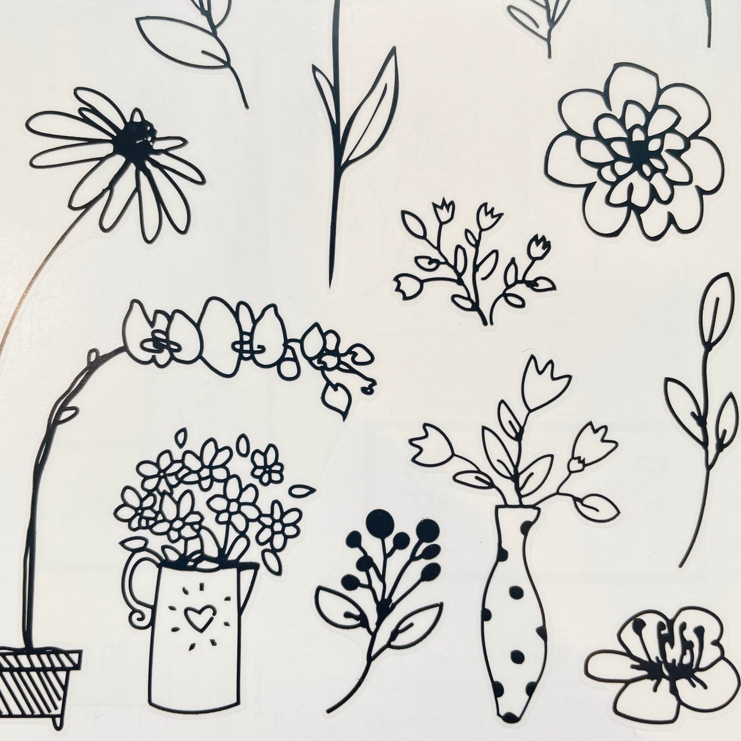 Mrs. Grossman's: Pen & Ink Flower Stickers