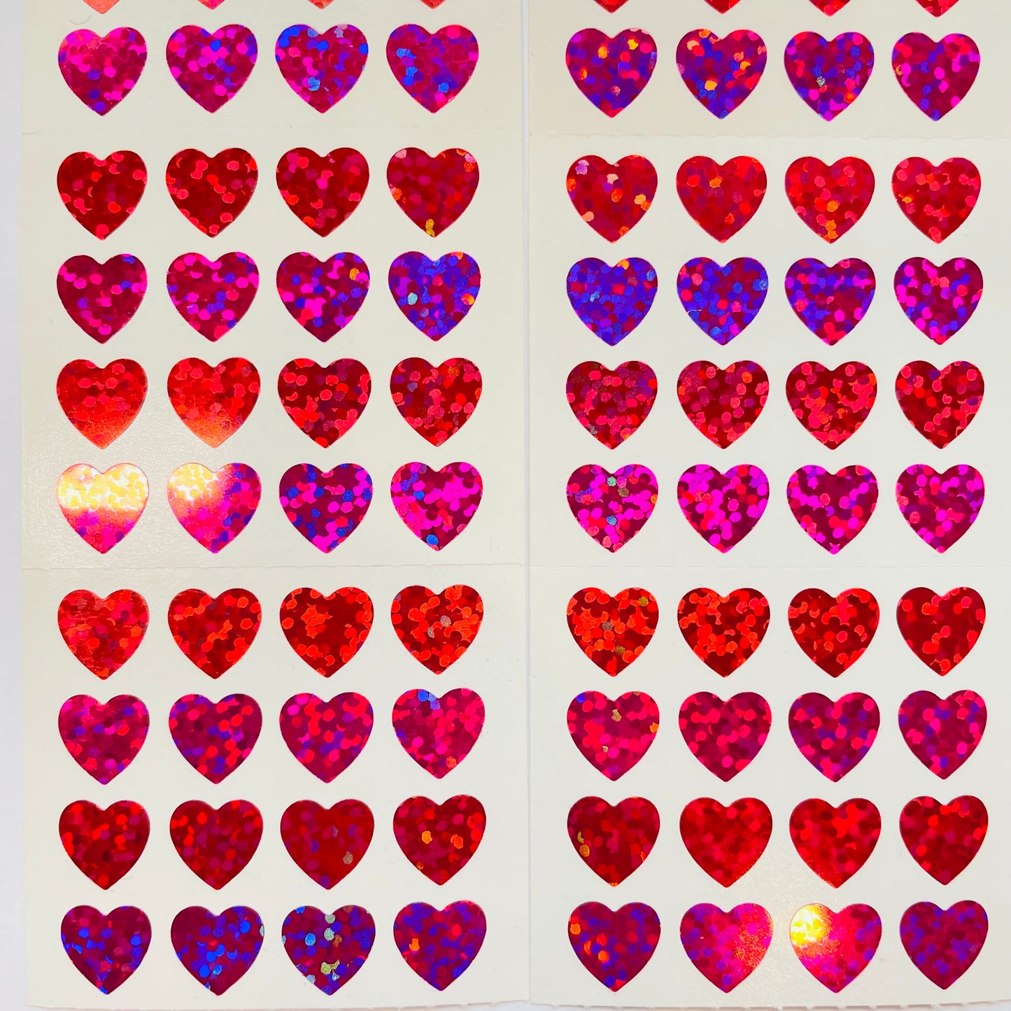 HAMBLY: Micro Pink and Red Hearts glitter stickers
