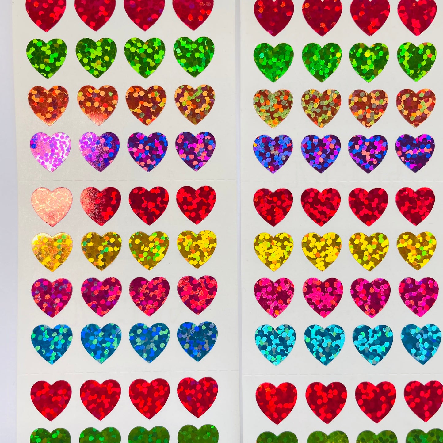 HAMBLY: Micro Multicolor Hearts glitter stickers