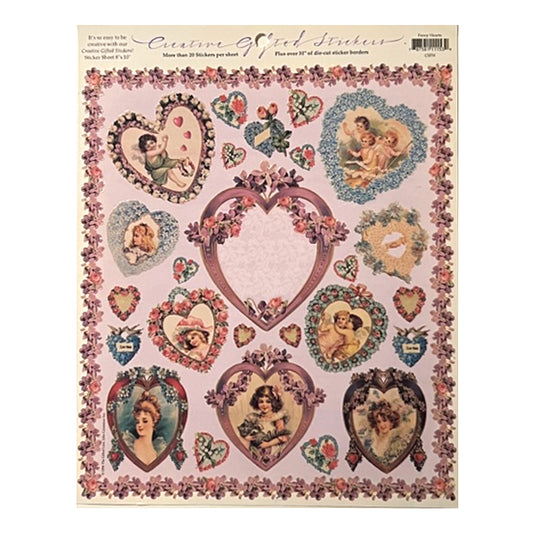 GIFTED LINE: XL Victorian Valentine's Sheet of Stickers
