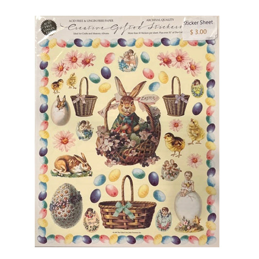 GIFTED LINE: XL Victorian Easter Rabbit Sheet of Stickers