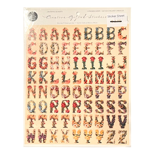 GIFTED LINE: XL Victorian Floral Alphabet Stickers