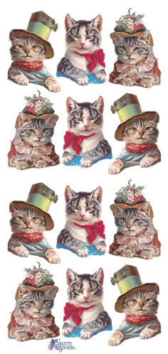 IMPERFECT: 20 sheets Cats in Hats stickers