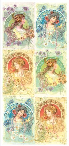 IMPERFECT: 20 sheets Victorian Ladies stickers